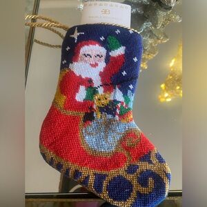 COPY - NWT and original canvas bag. Mini hand stitched BAUBLE stocking. Smoke f…